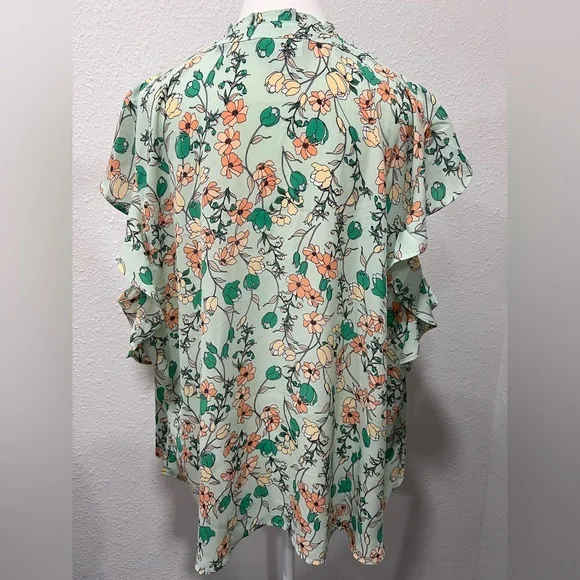 LIZ CLAIBORNE Split Crew Neck Sleeveless Blouse EUC - Picture 5 of 9